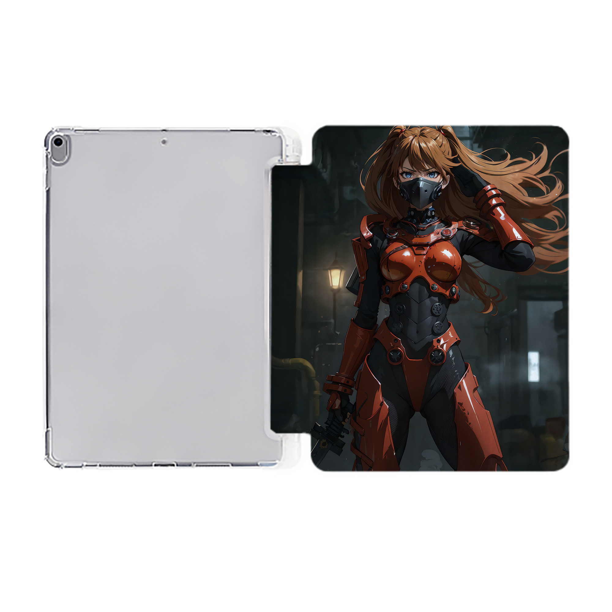 （画像用） EVA 新世紀エヴァンゲリオン IPad ケース ペン収納付き 三つ折りスタンド PUレザー×シリコン 対応機種9.5/10.5/10.9インチ